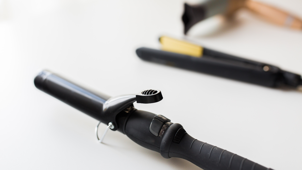 hair hot tools displayed on countertop