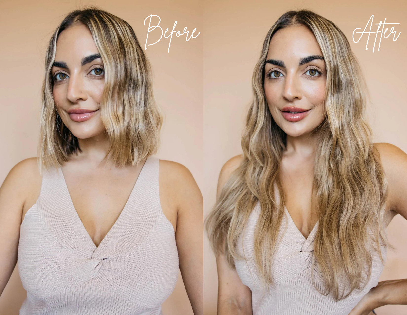 Clip In Hair Extensions Before After CASHMERE HAIR