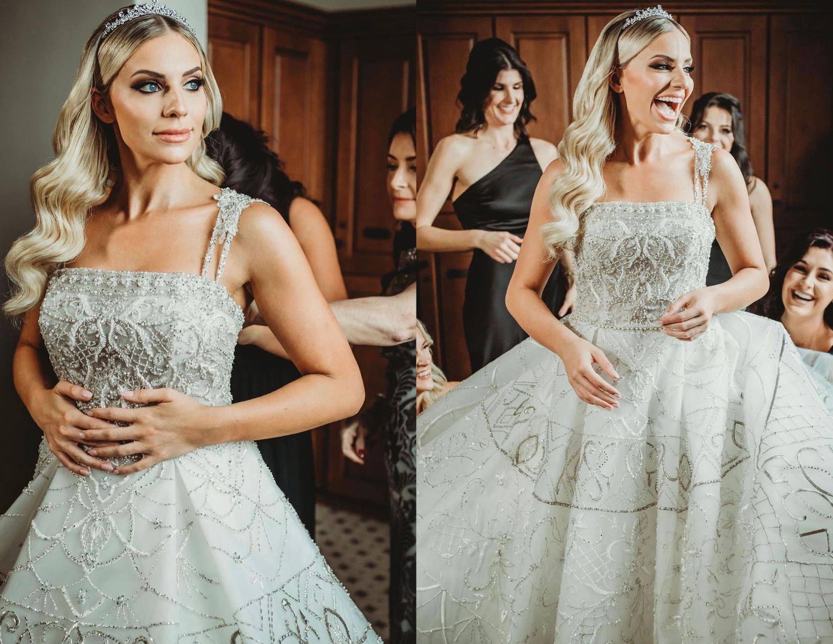 woman wearing cashmere hair extension on her wedding day