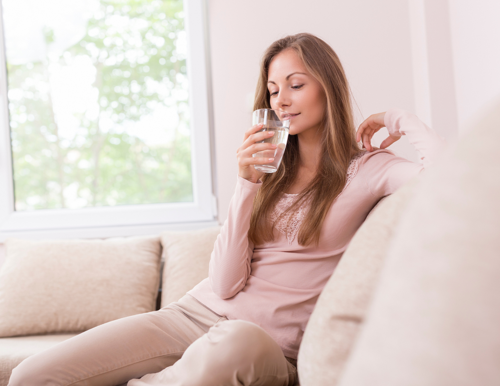 Woman drinking water