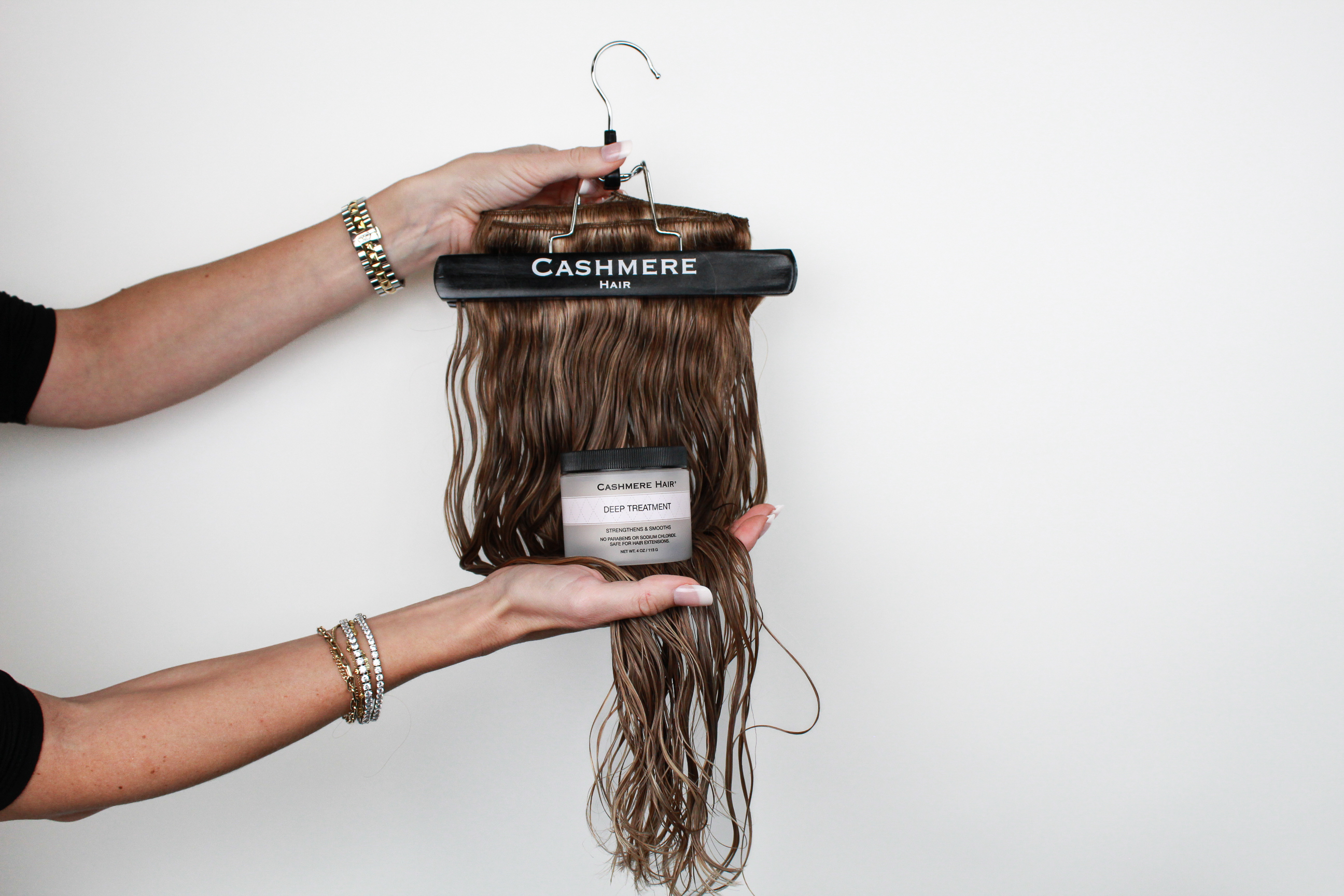cashmere hair extensions with cashmere hair deep conditioning treatment