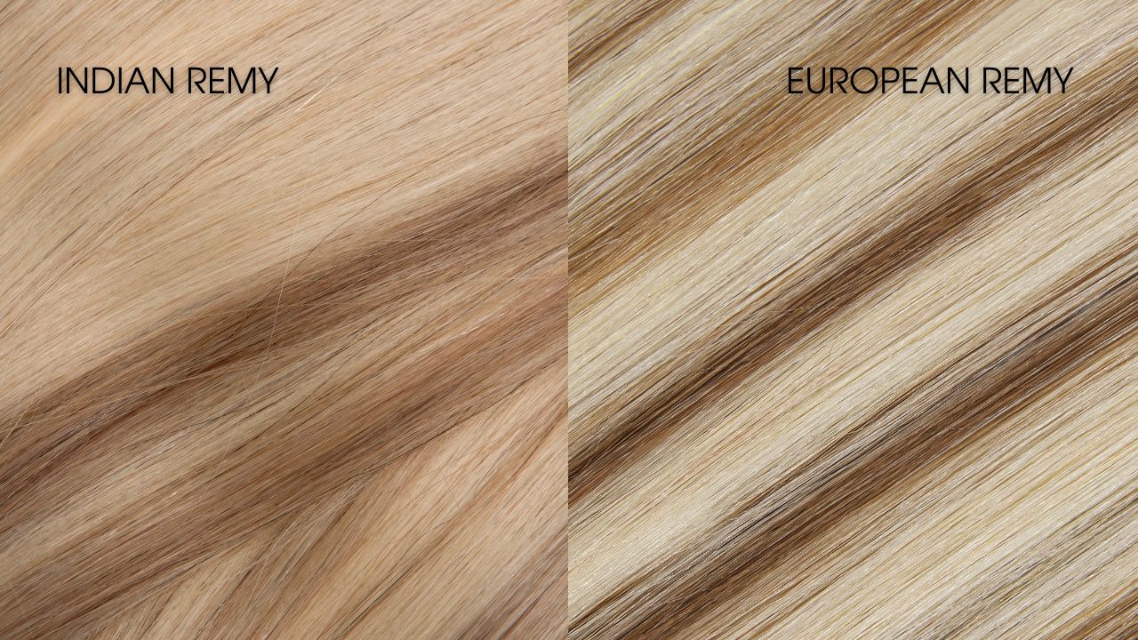 comparison of the same shade in indian remy hair and european remy hair
