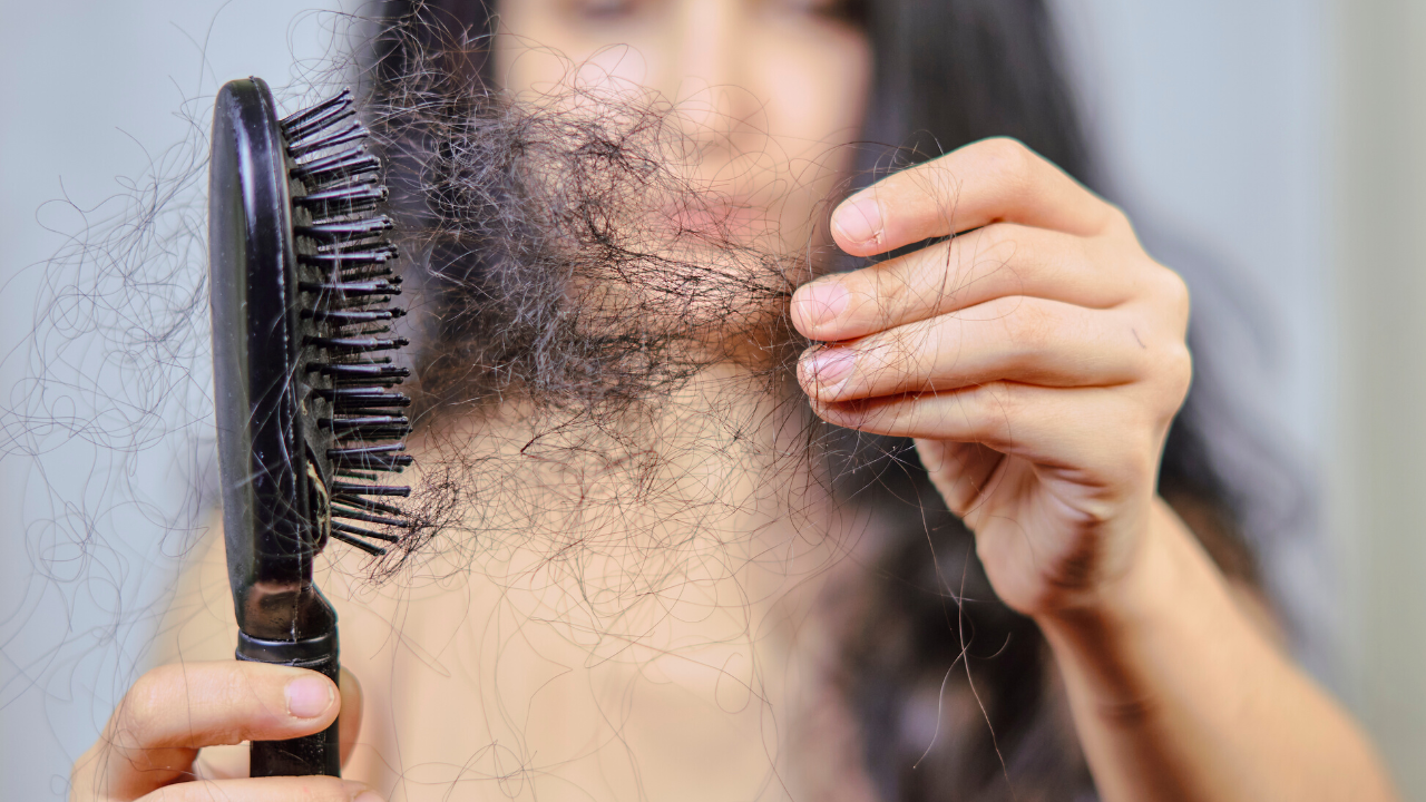 hair shedding from brush