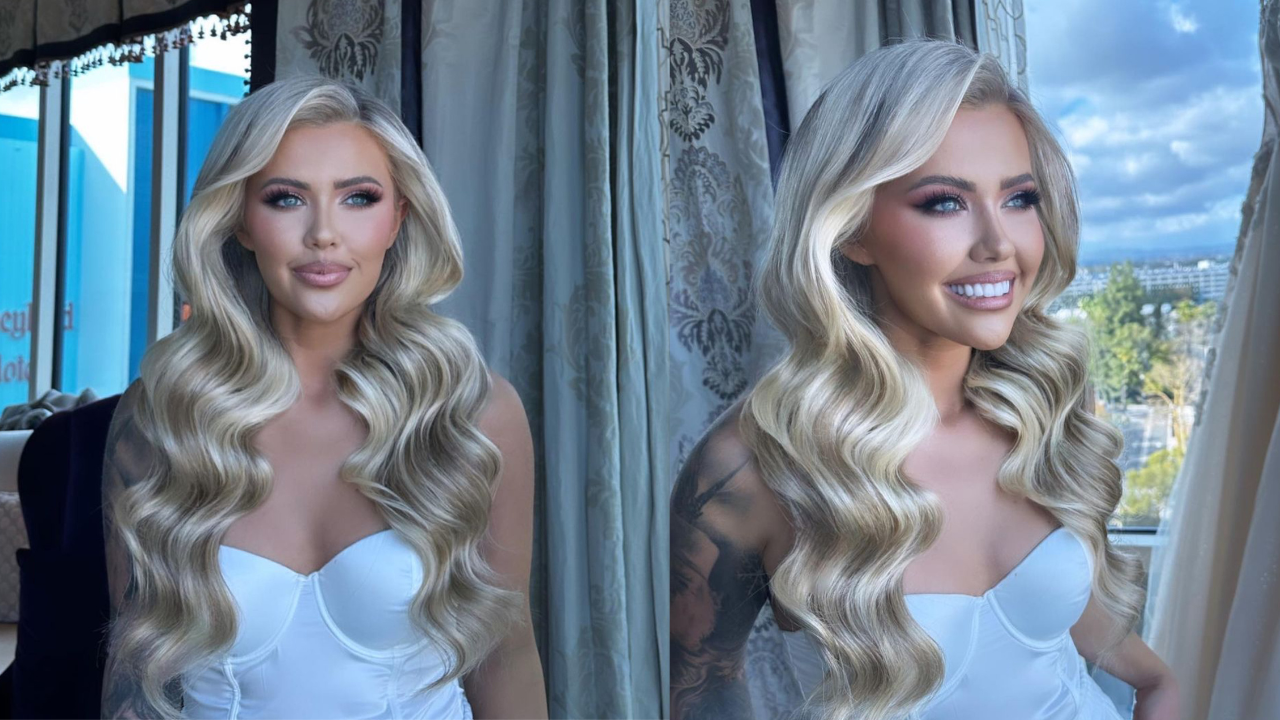 24 inch hair extensions for an extra long hollywood waves wedding day hairstyle 