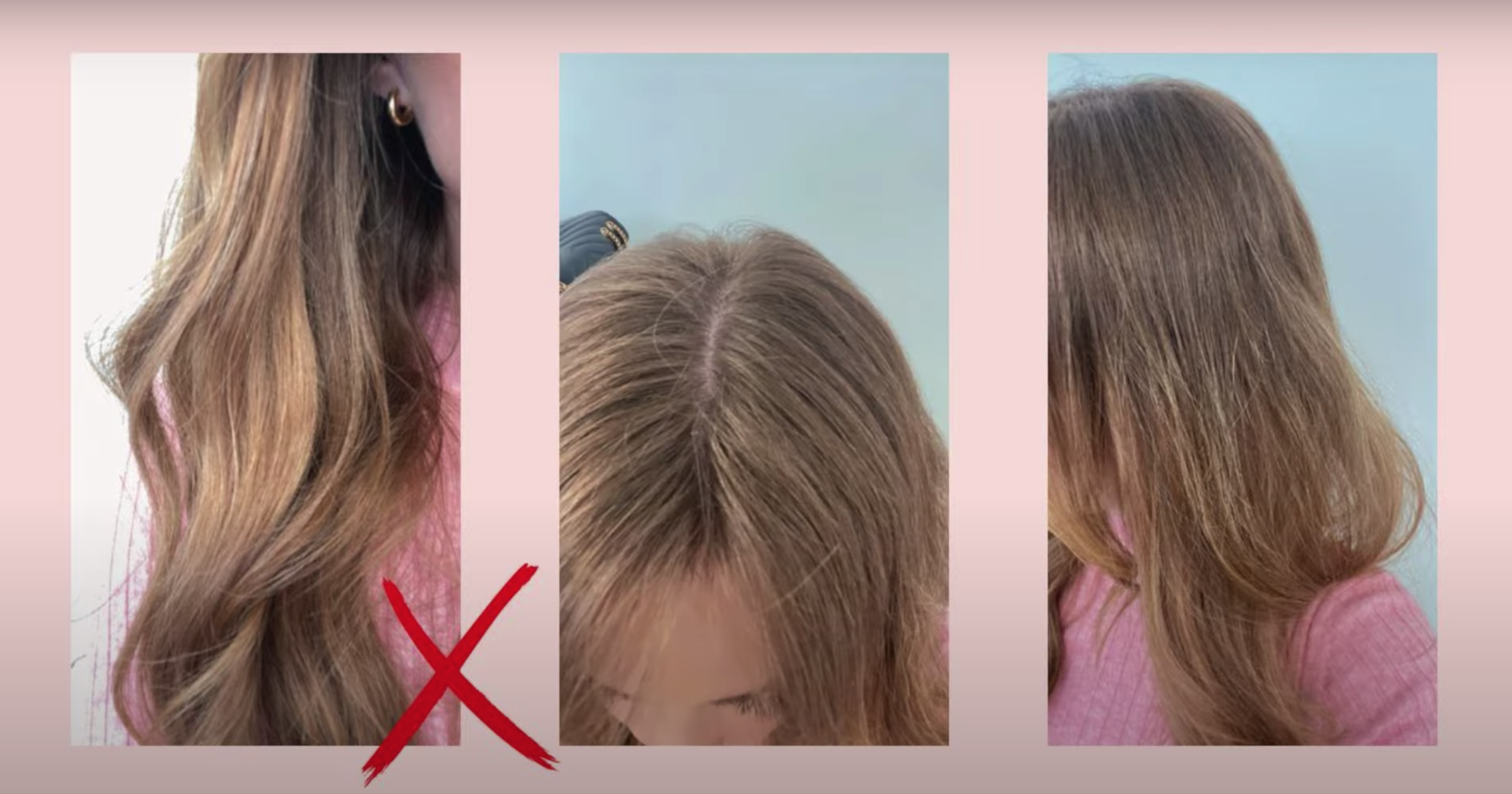 three examples of how to not take photos of your hair for color match submission