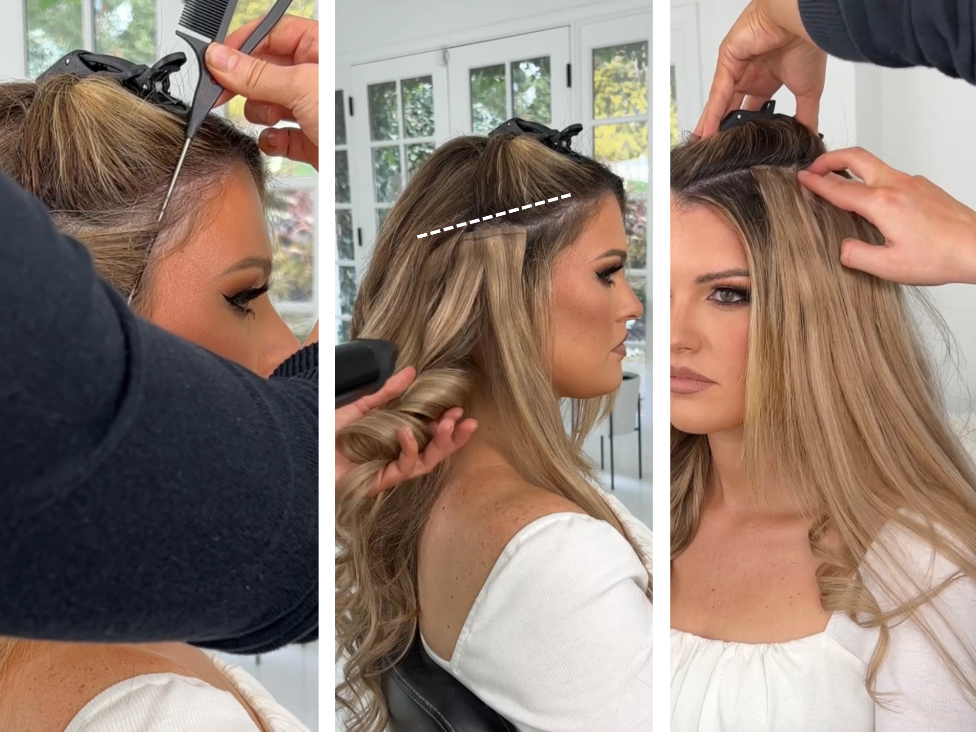 how to apply side tracks of clip-in extensions seamlessly